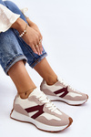 Women's Beige-Burgundy Sports Shoes Chloette