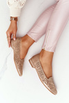 Openwork Women's Loafers Sergio Leone BL627 Shiny Beige