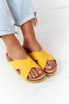 Leather Profiled Slippers Big Star HH274596 Yellow