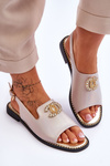 Women's Sandals With Decoration S.Barski KV-2775-49 Rose Gold