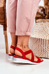 Women's Sandals On Wedge Slip On Red Harper 