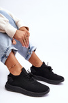 Buty Sportowe Damskie Wsuwane Materiałowe Czarne Zauna C2002