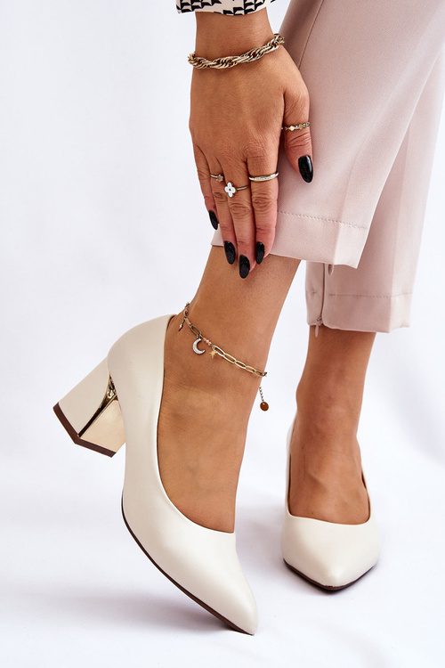 Elegant Pumps On A Heel Beige Emma