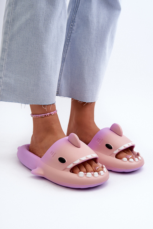 Women's Lightweight Foam Flip-Flops with Shark Motif Blue Kasila