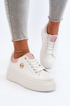 Women's platform sneakers white Eshen