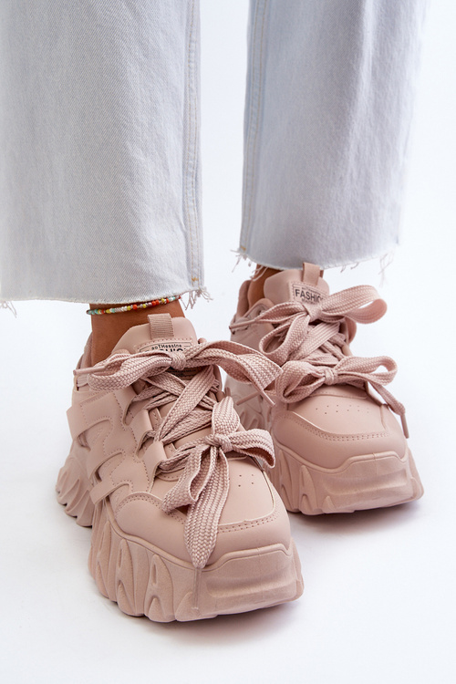 Women's sneakers on a chunky sole pink Ellerai