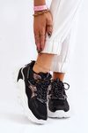 Women's Sport Shoes Laced On The Platform Black Minea