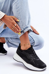 Women's Sport Sneakers On Platform Black-White Lomare