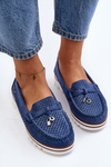 Women's Blue Cutout Moccasins Twista