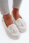 White Women's Cutout Moccasins Made of Eco Leather Tinami