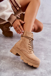 Suede Boots With Zipper Camel Marley