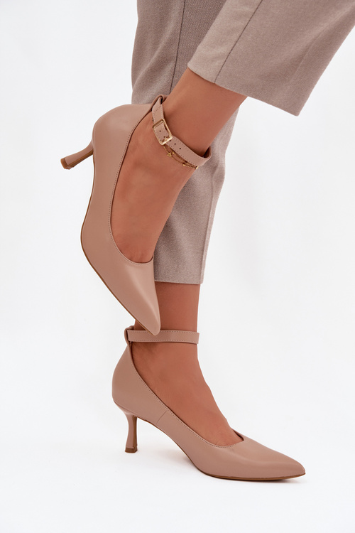 Heels Pumps with Strap Dark Beige Perrine