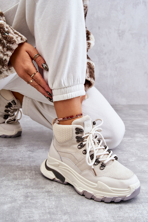 Women's High Sport Shoes GOE KK2N4097 light beige