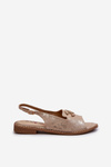 Women's Sandals With Decoration S.Barski KV-2775-49 Rose Gold