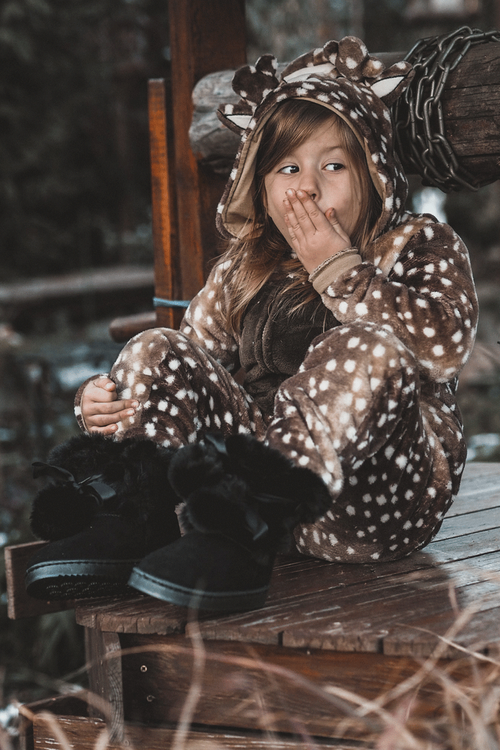 Children's Youth Warm Snow Boots Black Roofy