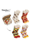 Rainbow Socks Pizza 4 Pairs Pepperoni Vegetarian Capricciosa