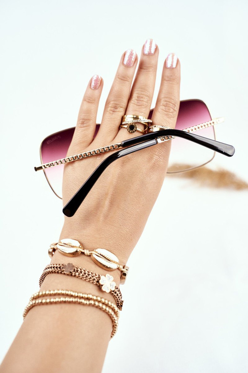 Women's Sunglasses Prius PRE-14 Gold Pink Dark Mirror Gradient