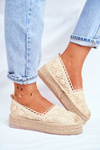 Women’s Espadrilles On Platform Beige Folk