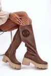 Women's Suede Over-the-Knee Boots Brown Lewski 3367