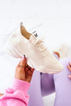 Sneakersy Buty Sportowe Skarpetkowe Jasnobeżowe Nolene