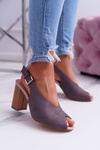 Women's Suede Sandals Dark Grey Celian