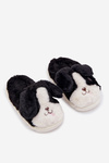 Children's Furry Slippers Dogs Black Farnise