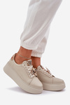 Ladies Leather Sneakers CheBello 4411 Light Beige
