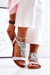Leather Openwork Sandals Lewski Pearl 3049 White