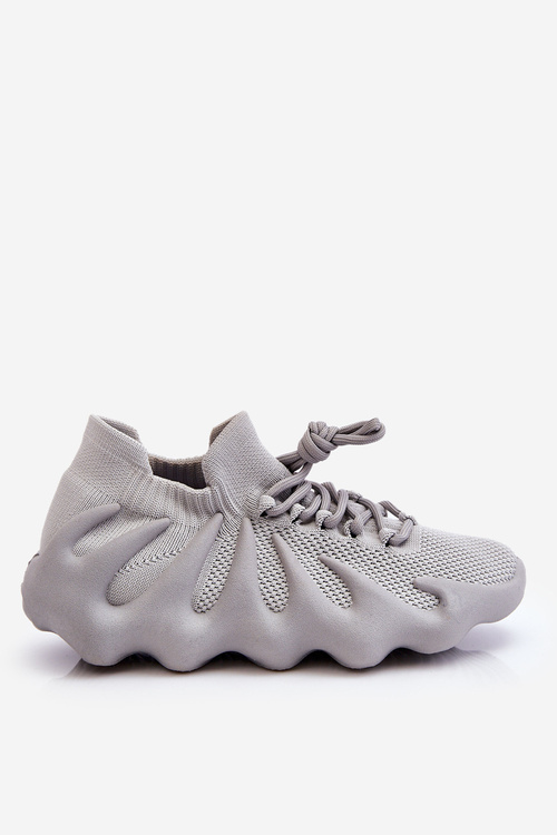 Sneakersy Damskie Wsuwane Szare Myles