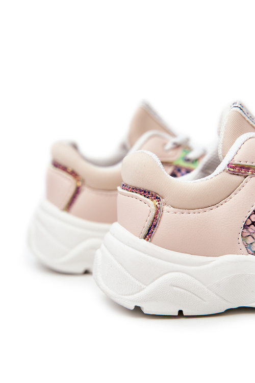 Leather Sport Shoes Snakeskin Pink Gabbie