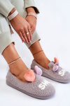 Women's Slippers With Hearts Grey Alasca