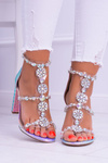 Lu Boo Petrol Purple Zirconia Sandals Taylor