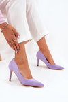 Stiletto Shoes From Eco Suede Purple Vannith