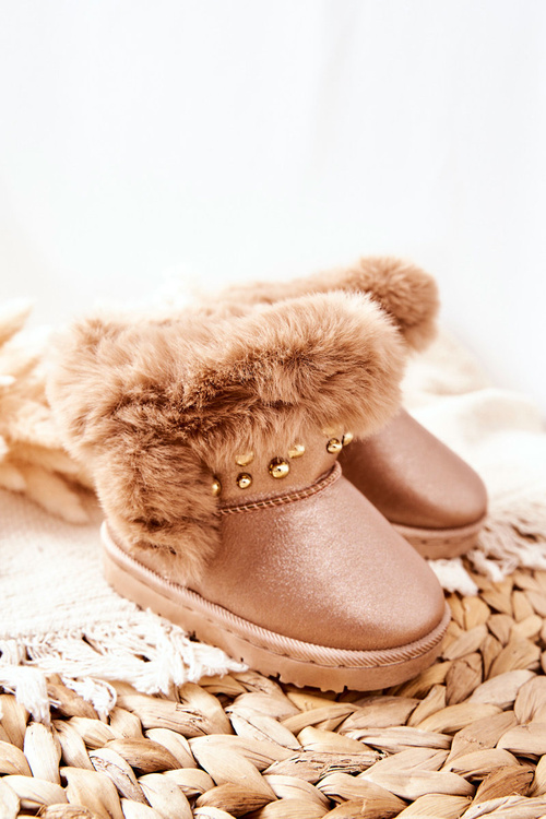 Children's Snow Boots Insulated With Fur Champagne Bonni