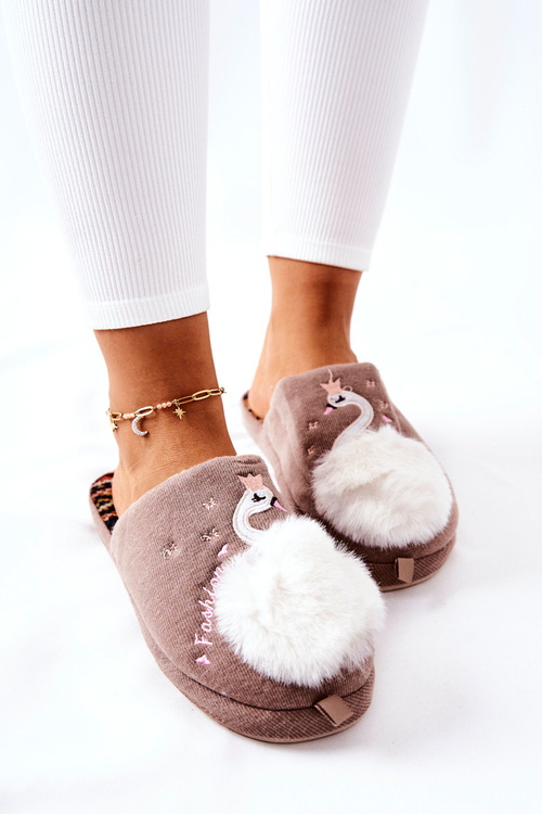 Padded Slippers Swan Brown Reya