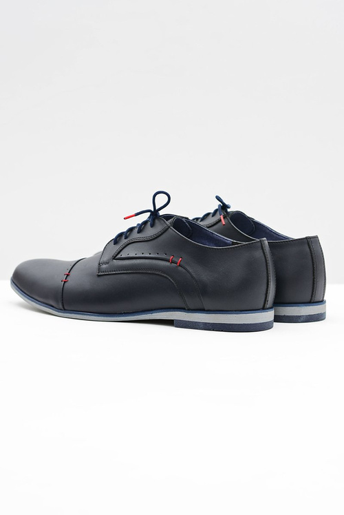 Elegant Men's Leather Half Boots Isacco Navy Blue
