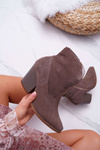 Women's Heeled Boots Leather Suede Cappuccino Nicole 2433