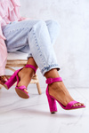 Suede High Heels Sandals Fuchsia Jacqueline