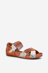 Leather Sandals with Elastic Maciejka 03375-26 Orange