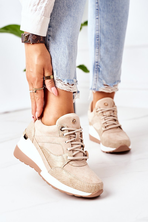 Wedge Sneakers Beige Temida