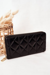 Large Quilted Women's Wallet Black