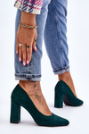 Suede Pumps On A Block Heel Sergio Leone PB216 Green