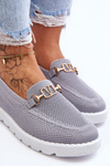 Tenisówki Damskie Wsuwane Slip-On Ozdoba Szare Alena JY301