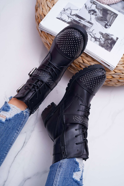 Women's Worker Boots Black Aveley