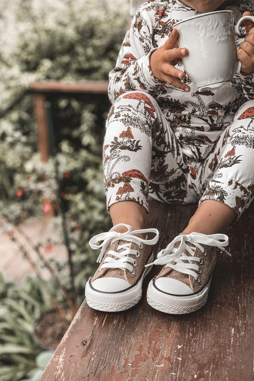 Children's Glitter Sneakers Rose Gold Bling-Bling