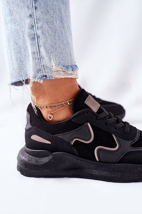Damskie Sportowe Buty Sneakersy Czarne Bethell