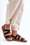 Women's Shiny Sandals Black Catalia