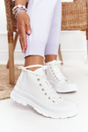 Women's High Sneakers On A Chunky Sole White Trissy