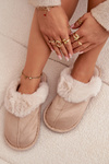 Women's slippers with beige fur Carisse