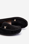 Women's Suede Loafers With Embellishments Black Leah